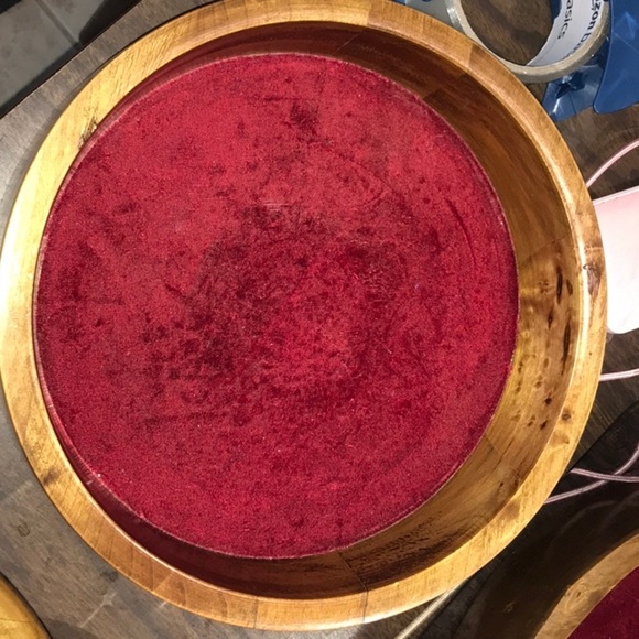 Myrtle Wood Turned Lidded Bowl with Mirror Red Felt Lining Made in Oregon - Picture 9 of 11